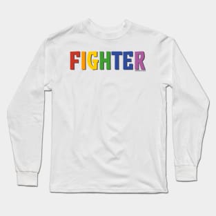 Fighter Pride Shirt (Rainbow) Long Sleeve T-Shirt